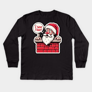 I SAW THAT MeMe Santa Claus Kids Long Sleeve T-Shirt